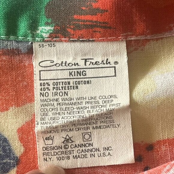 Vtg Cannon Abstract Expressionist Splatter Paint King Pillowcases (2) USA HTF - Picture 3 of 3